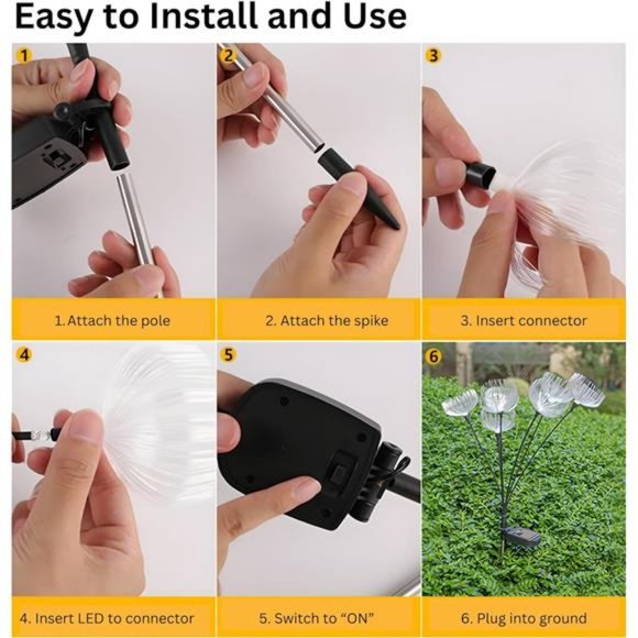 2 Pack, Solar Christmas Lights Outdoor Waterproof Color Changing Lights 7 LED - Picture 6 of 6